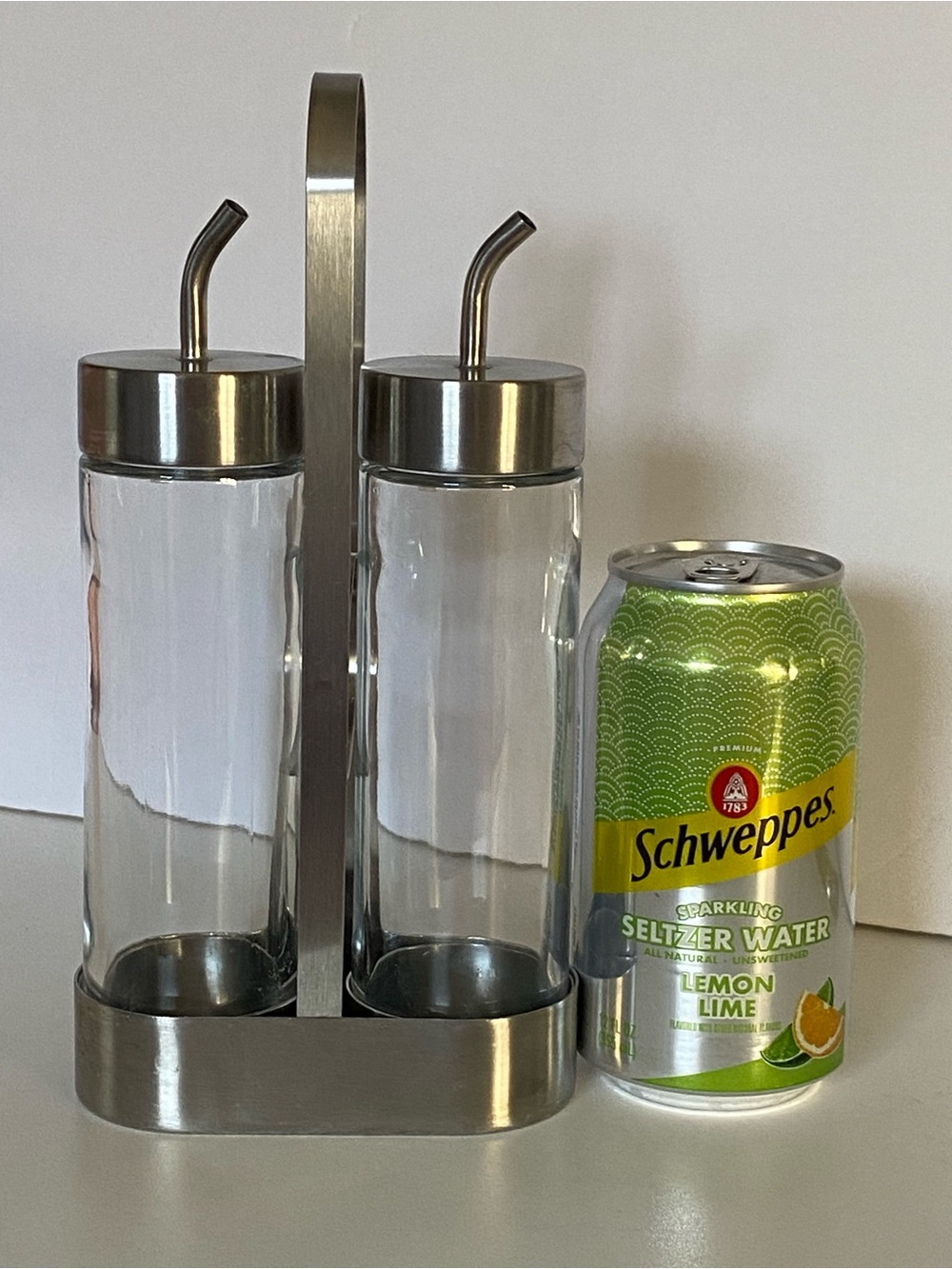 IKEA ORTFYLLD Glass Set Oil & Vinegar Cruet Stainless Steel Silver Brushed - Picture 5 of 16